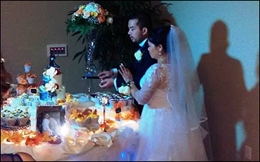 Bride and Groom Cutting Cake Bride and Groom Cutting Cake